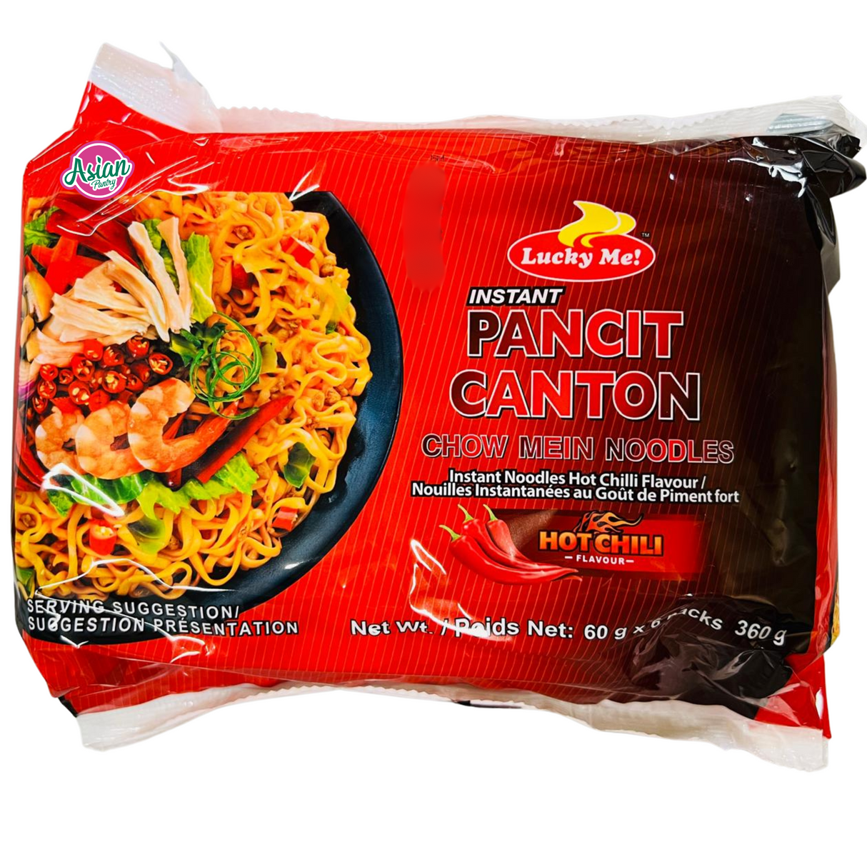 Lucky Me! Pancit Canton Hot Chilli Instant Stir-Fried Noodles 6pk 360g