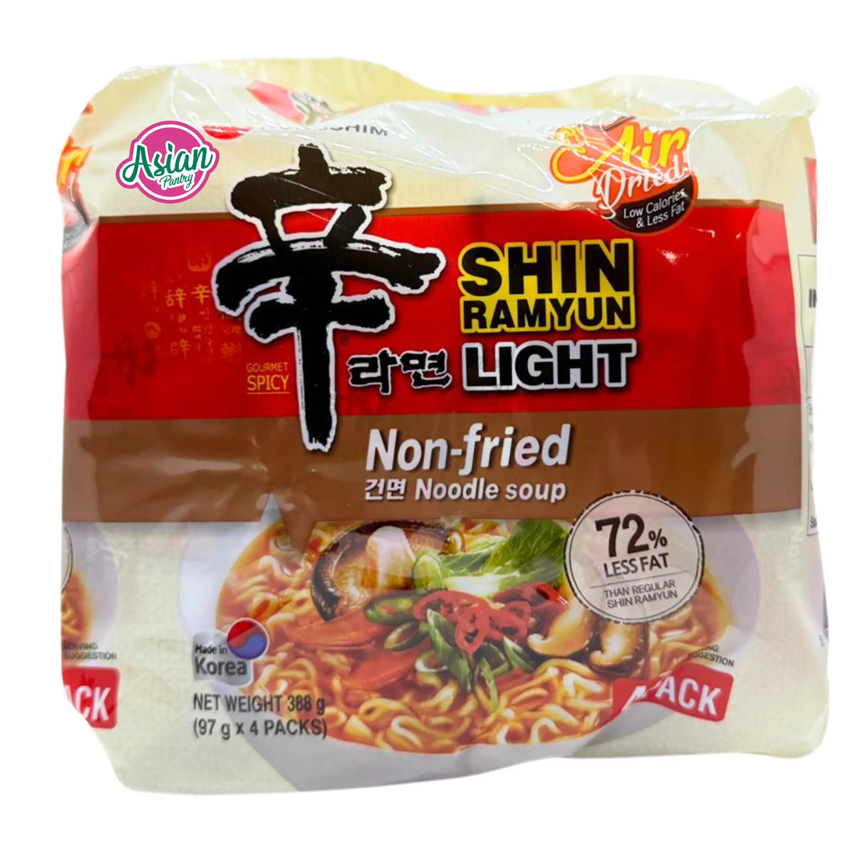 农心辛拉面清淡非油炸面 388g