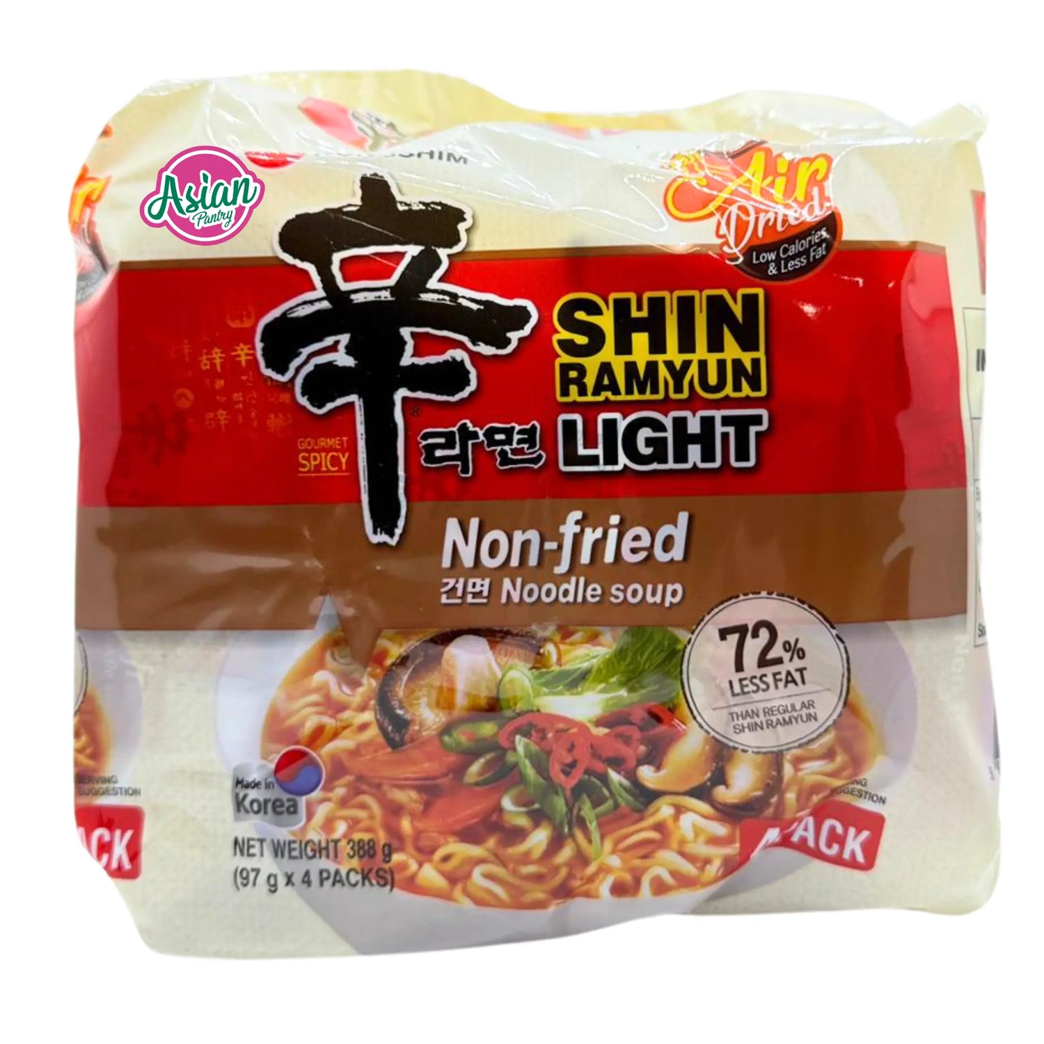 农心辛拉面清淡非油炸面 388g