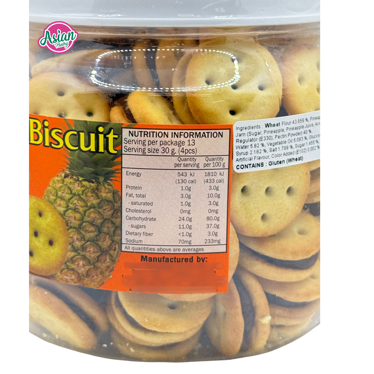 Balang Biskut Nanas Pokok Makanan 500g