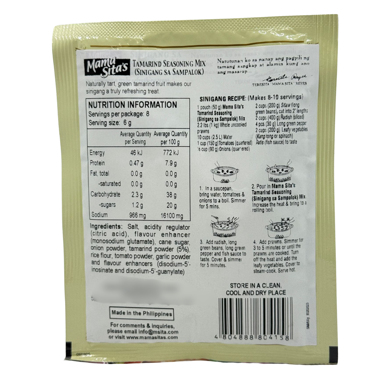 Campuran Perencah Tamarind Mama Sita (Sinigang Sa Sampalok) 50g