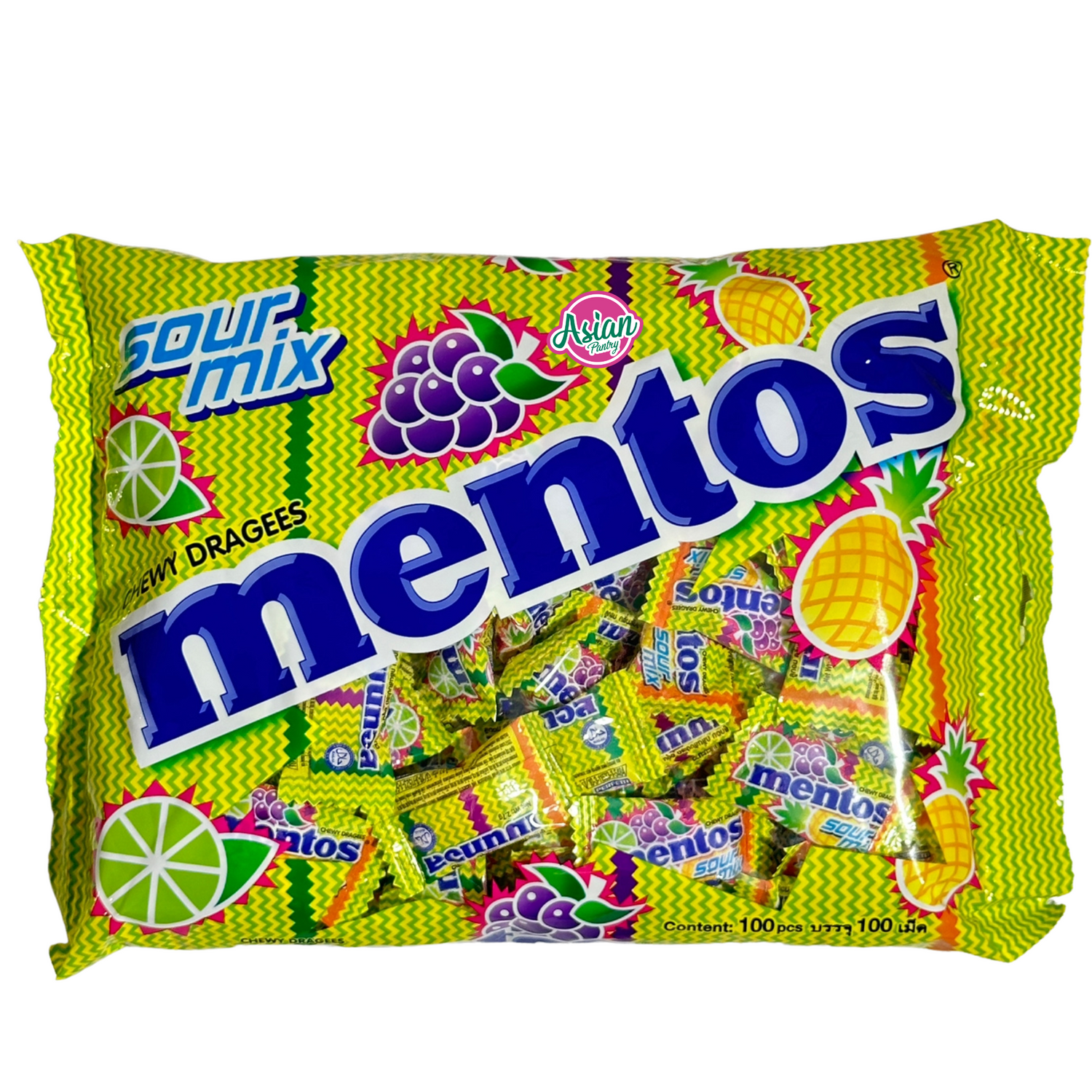 Mentos  Sour Mix Chewy Candy  100pcs 270g