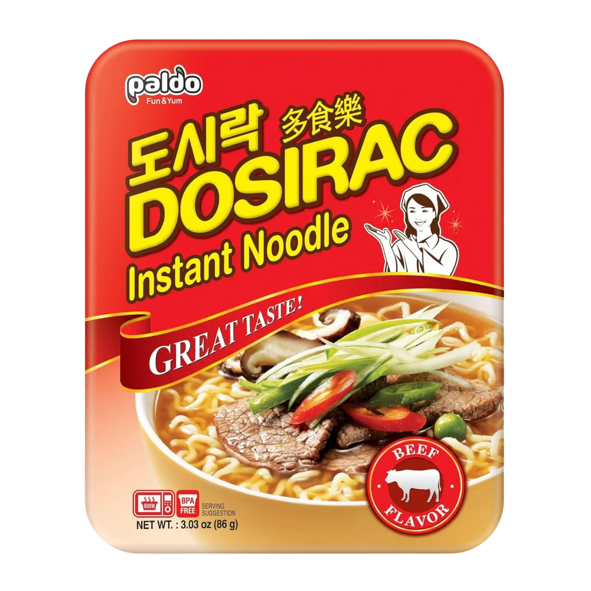 Dosirac Instant Noodle Bowl Beef 86g
