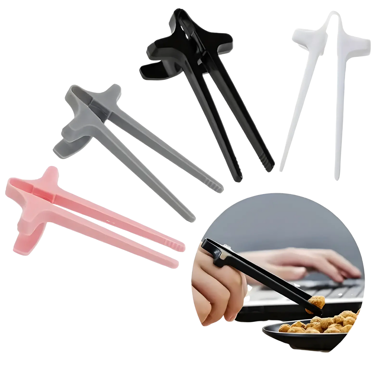 Penyepit Jari Bantu SCT untuk Makanan Ringan (Warna Rawak)