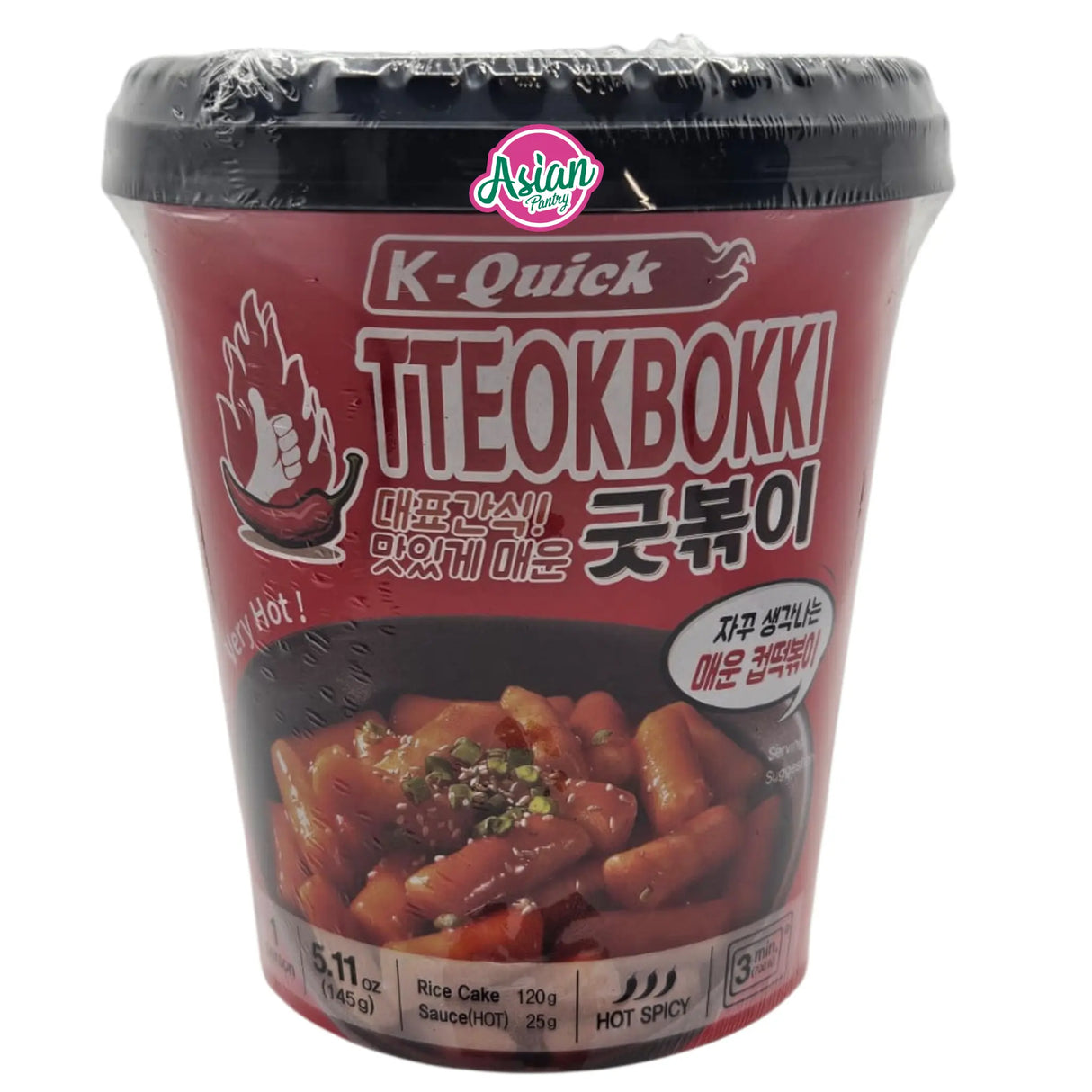 K-Quick Tteokbokki Tobokki Very Hot Cup 145g