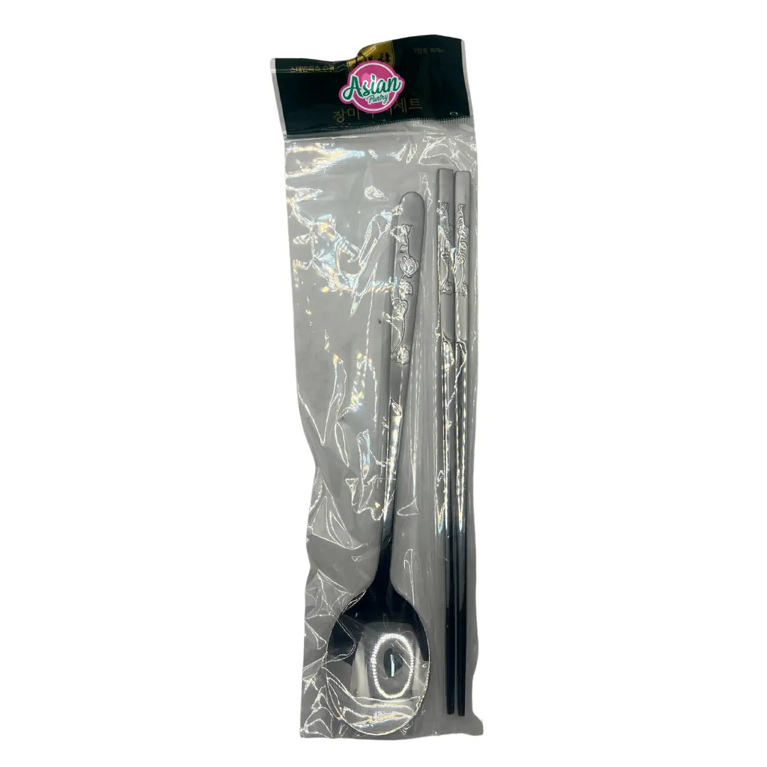 Rose Korean Spoon & Chopstick Set
