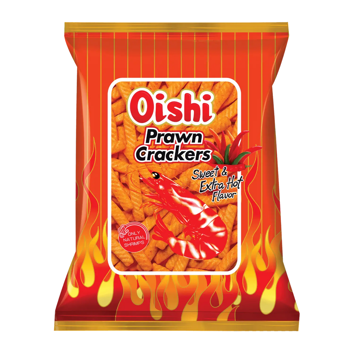 Oishi Prawn Crackers Sweet & Extra Hot Flavour 90g