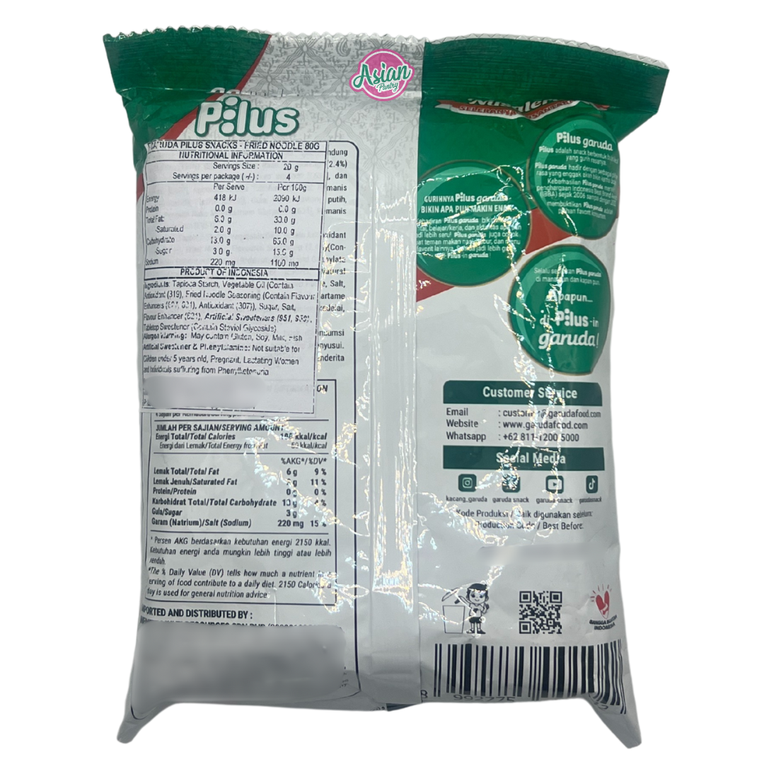 Garuda Pilus Mie Goreng/Fried Noodle Flavour 80g - Back