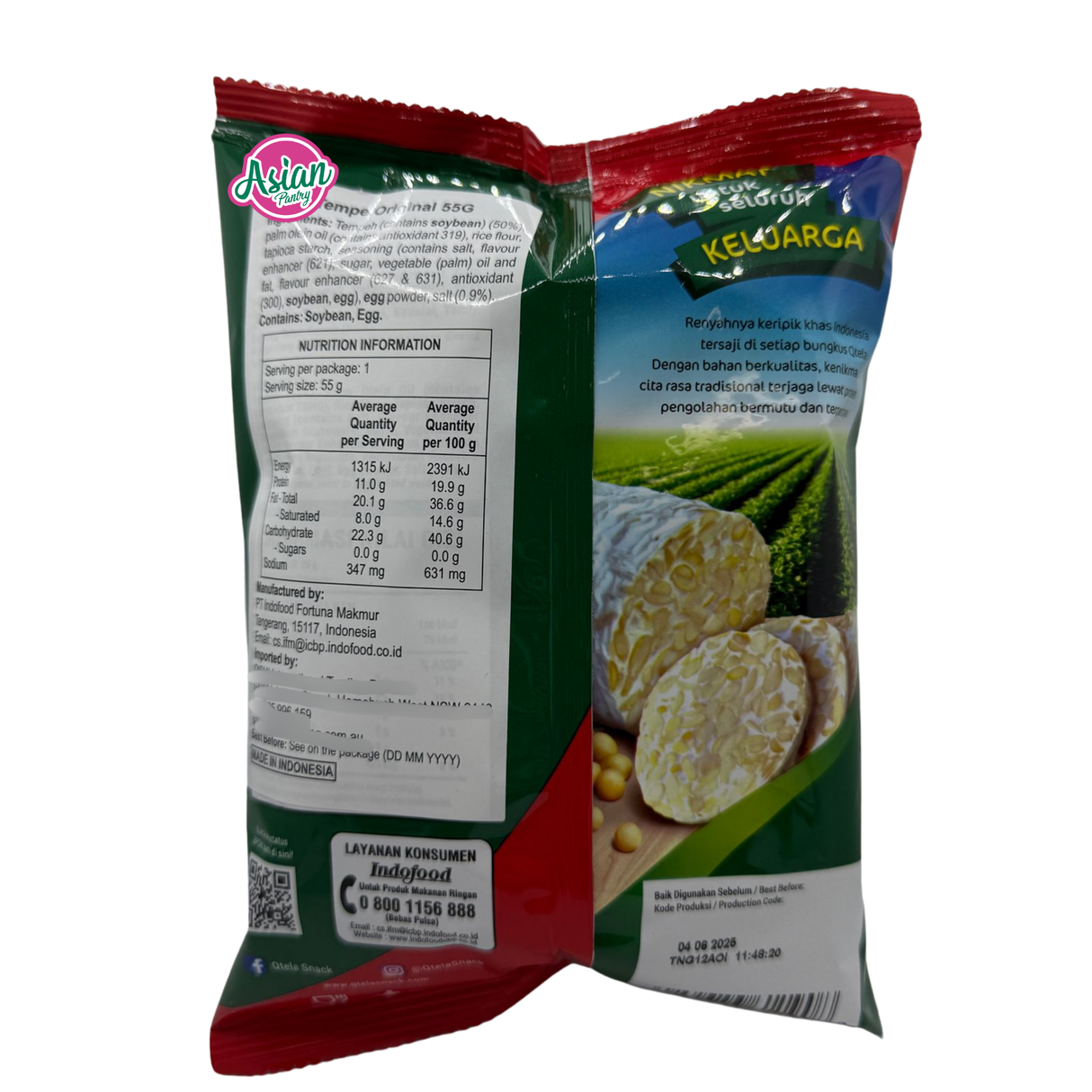 Qtela Fried Tempe/Soybean Cake Original 55g