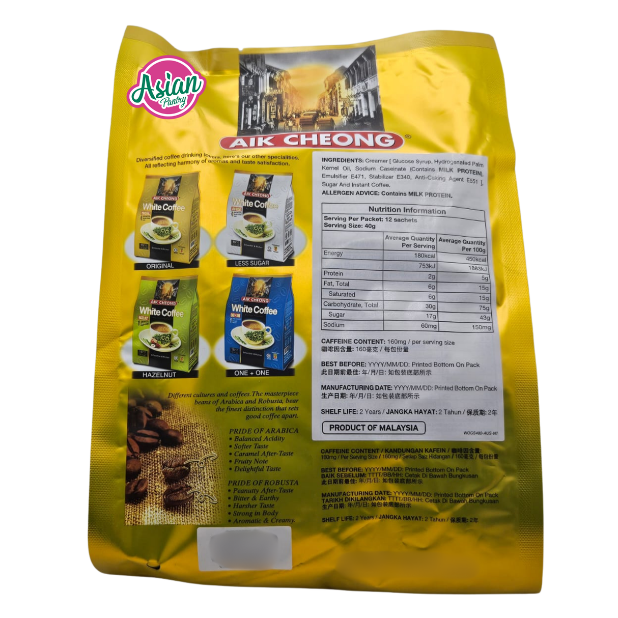 Aik Cheong White Coffee 3 in 1 Original 480g
