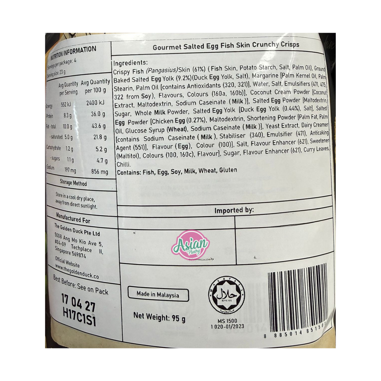 Golden Duck Salted Egg Fish Skin 95g