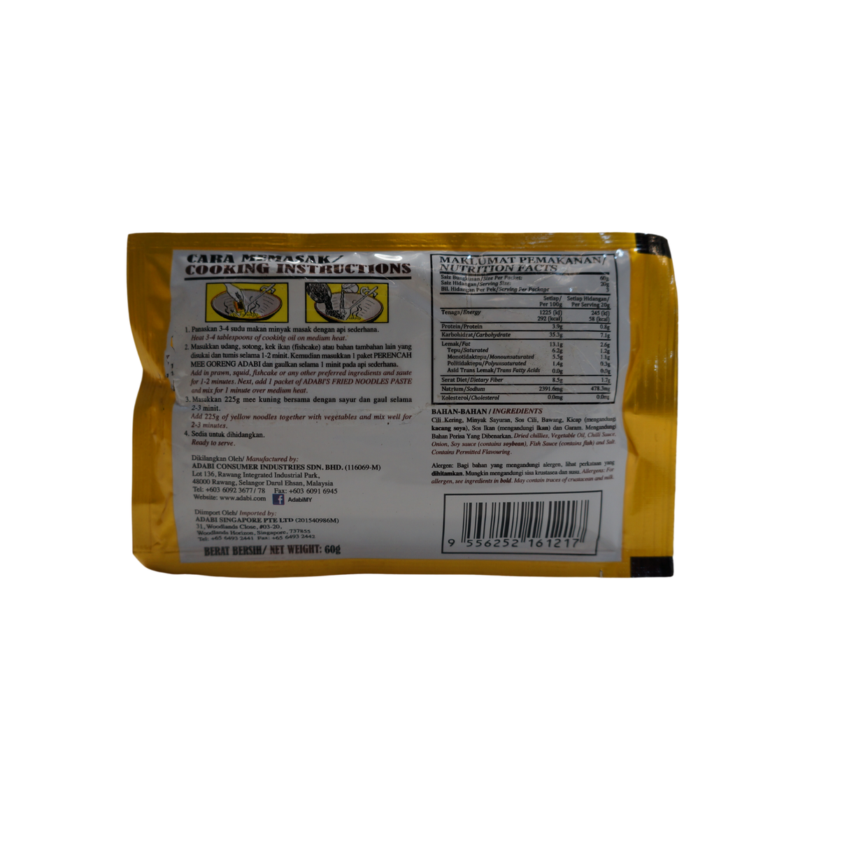 Adabi Mee Goreng Paste 60g - Back