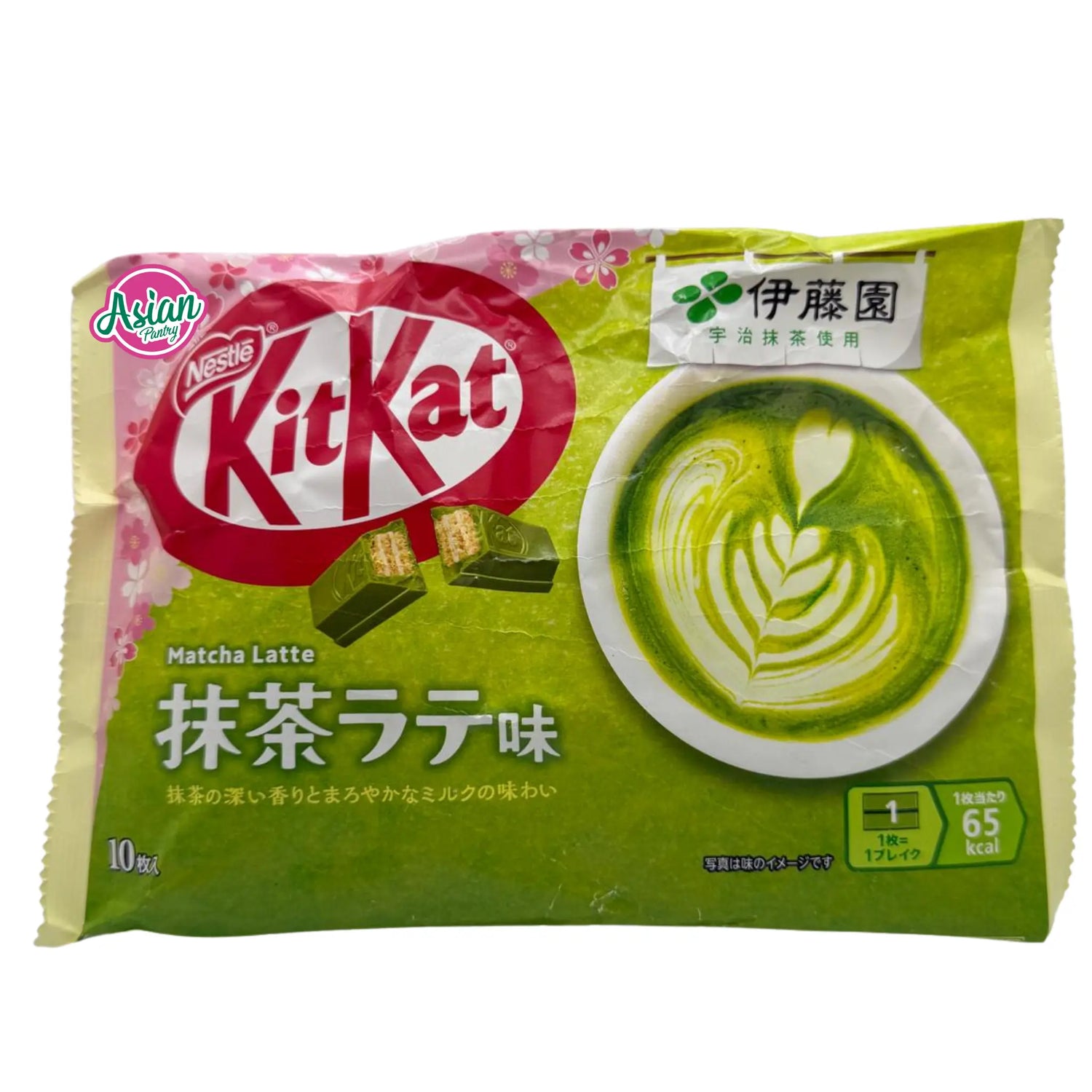雀巢Kit Kat威化巧克力伊藤园抹茶拿铁10枚入 11.6g