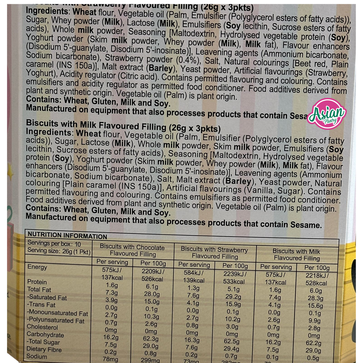 Meiji Hello Panda 什锦饼干 3 种口味 10 包 260g