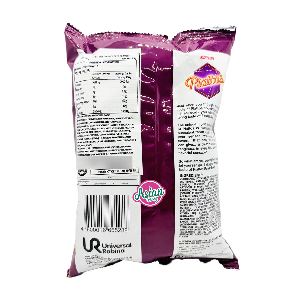 Jack&Jill Piattos Roast Beef 85g