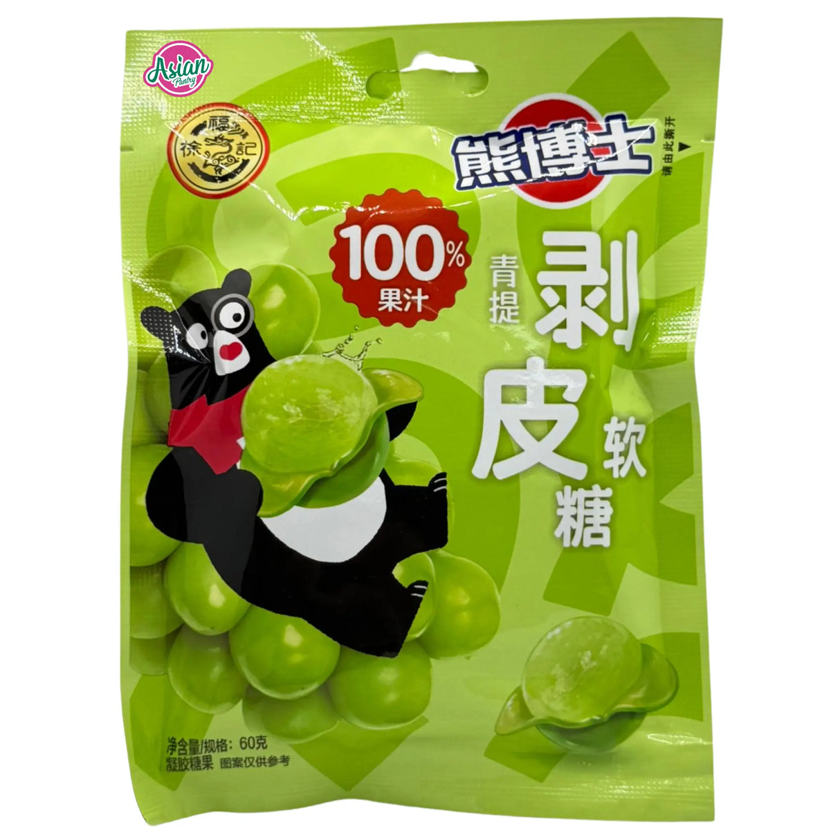 Dr. Bear Fruit Jelly Green Grape Flavour 60g