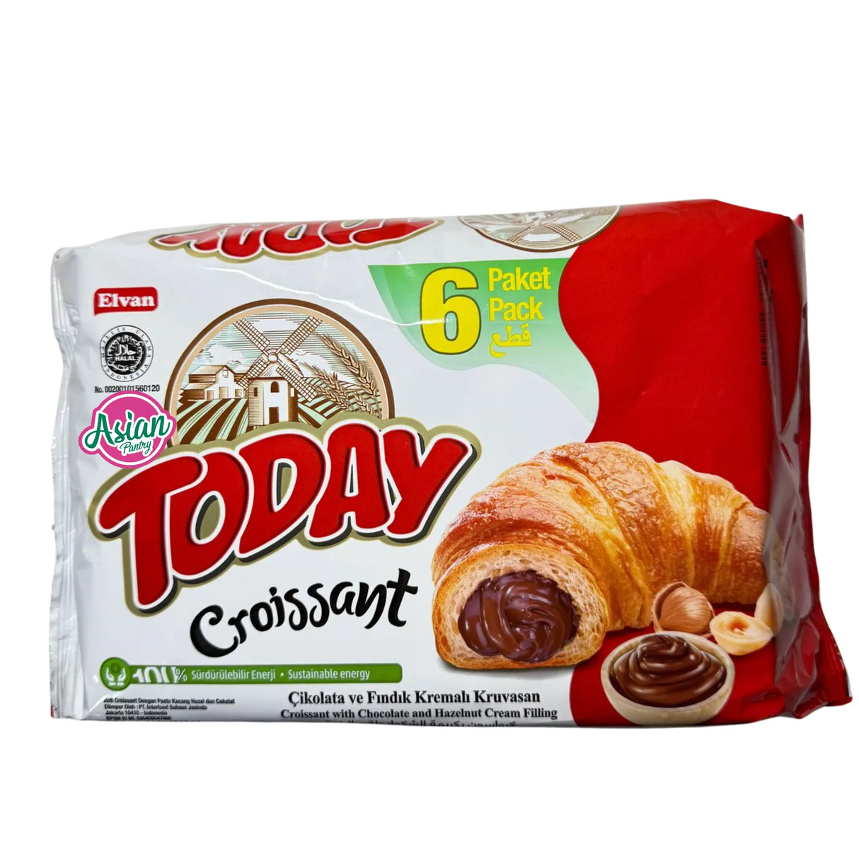 Elvan Today Croissant with Chocolate and Hazelnut Cream Filling 240g