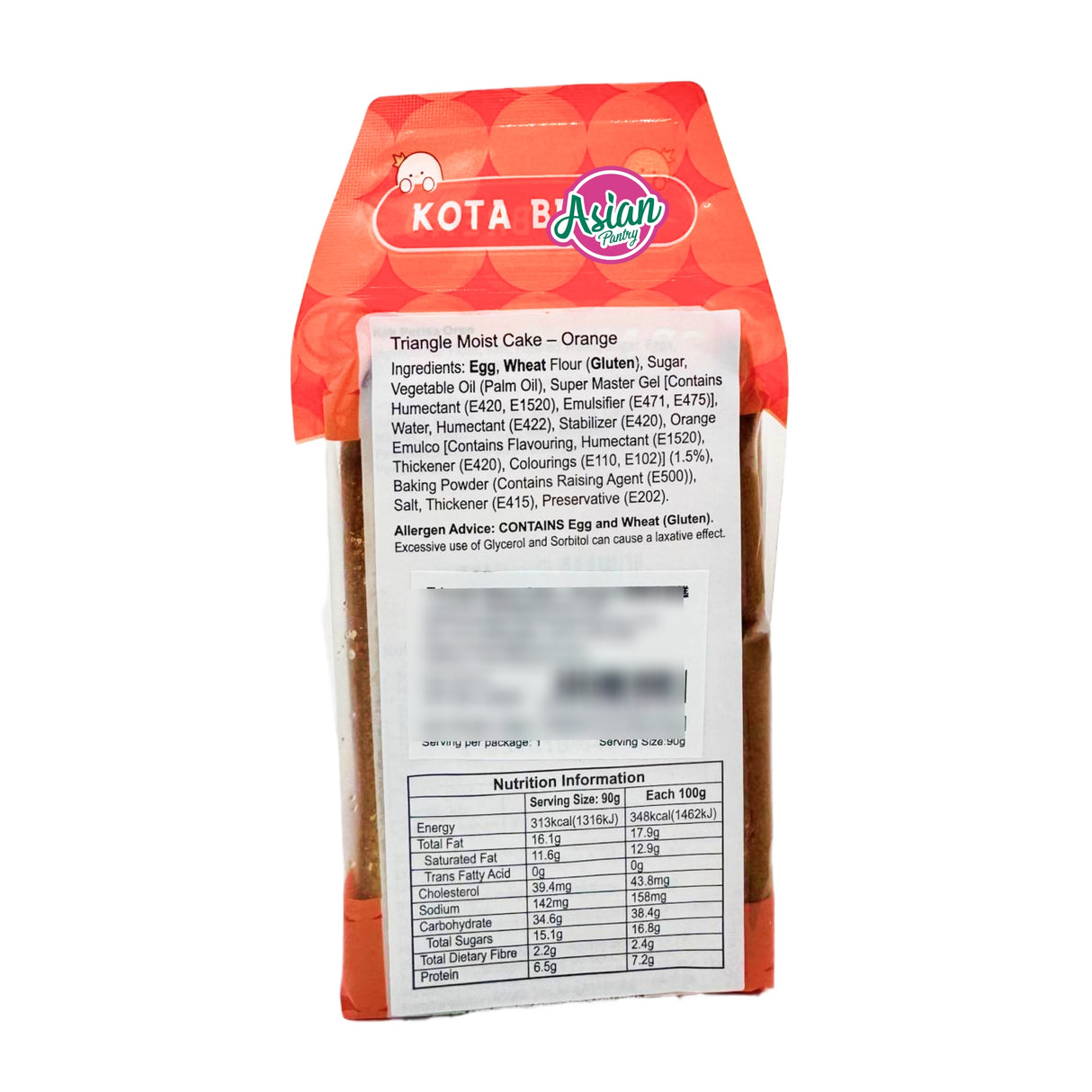 Delyco Triangle Moist Cake Orange Flavour 90g