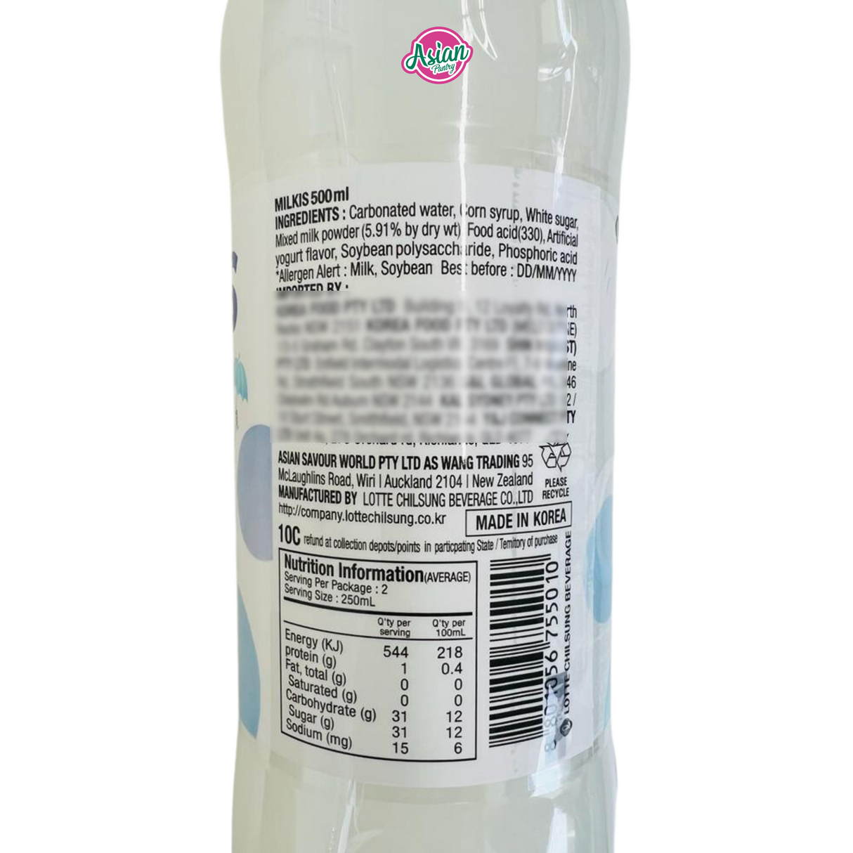 乐天 Milkis 苏打饮料 500ml