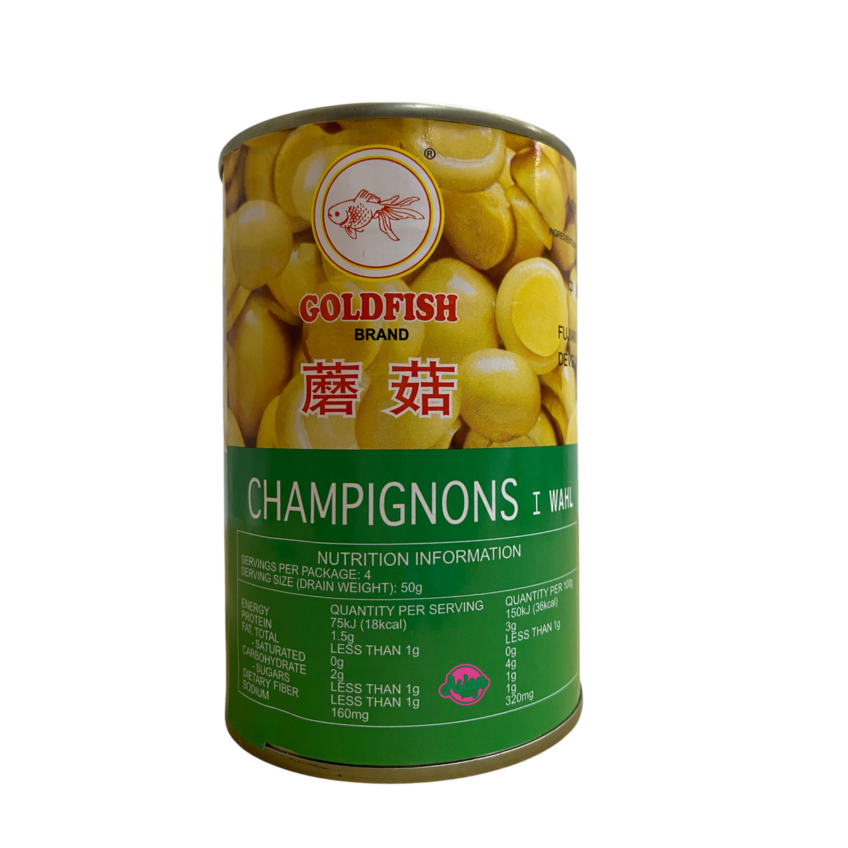 Goldfish Brand Champignons Mushroom 425g - Back