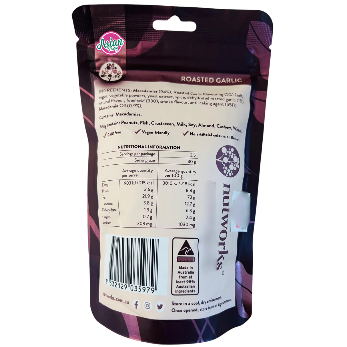 Nutworks Bawang Putih Panggang Macadamias 75g