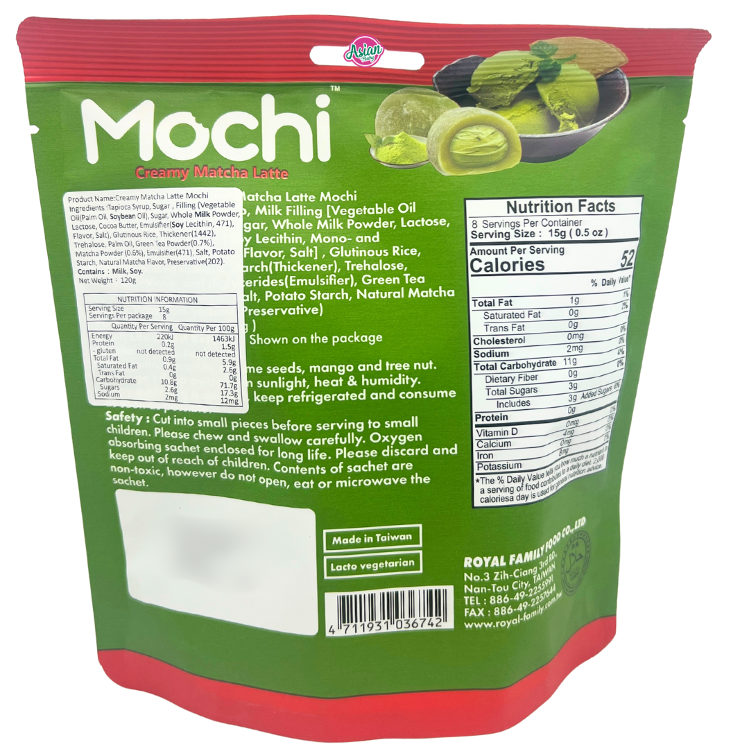 Royal Family Gluten Free Mochi Creamy Matcha Latte 120g