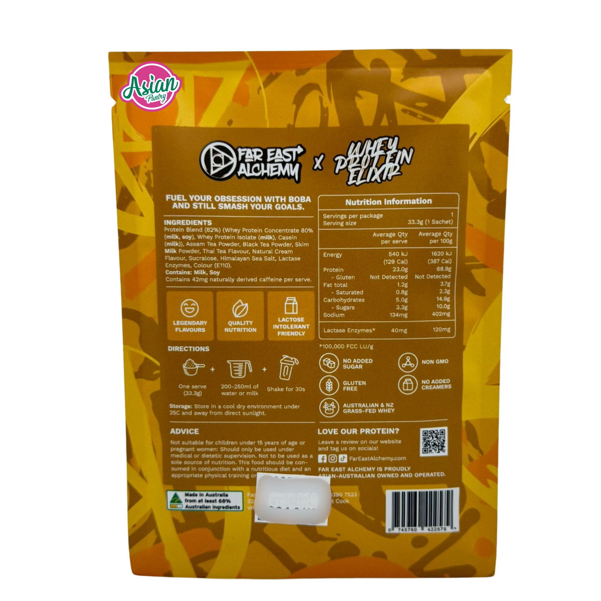 Far East Alchemy Whey Protein Elixir Teh Susu Thai (Sajian Tunggal) 33g