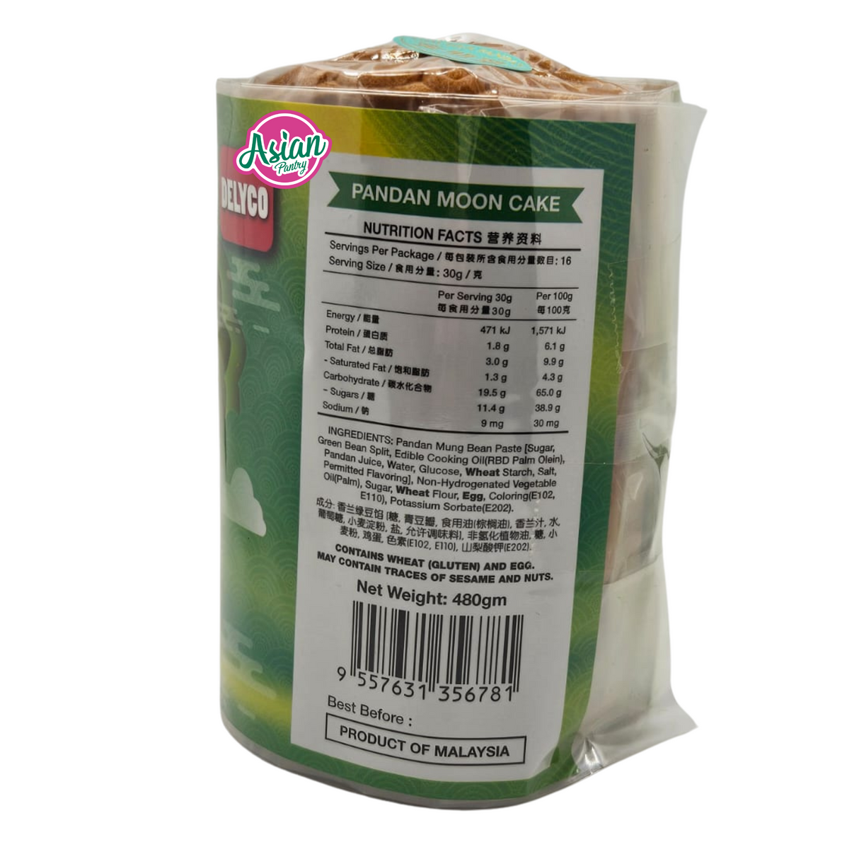 Delyco Pandan Mooncake 480g