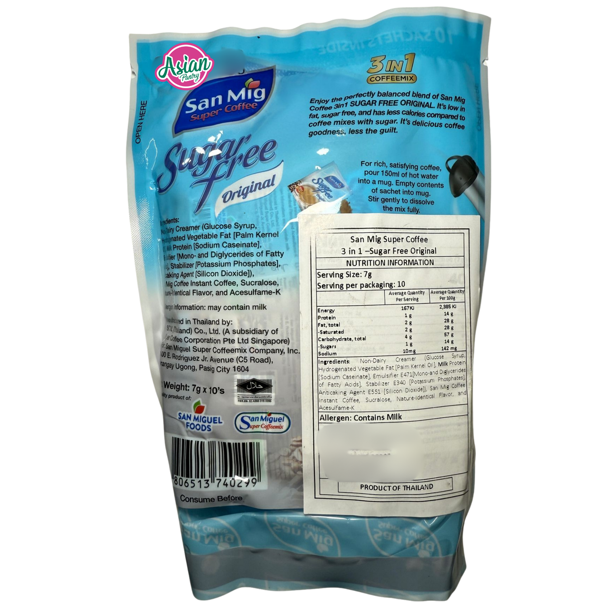 Kopi San Mig 3 dalam 1 (Bebas Gula) Original 10P 70g