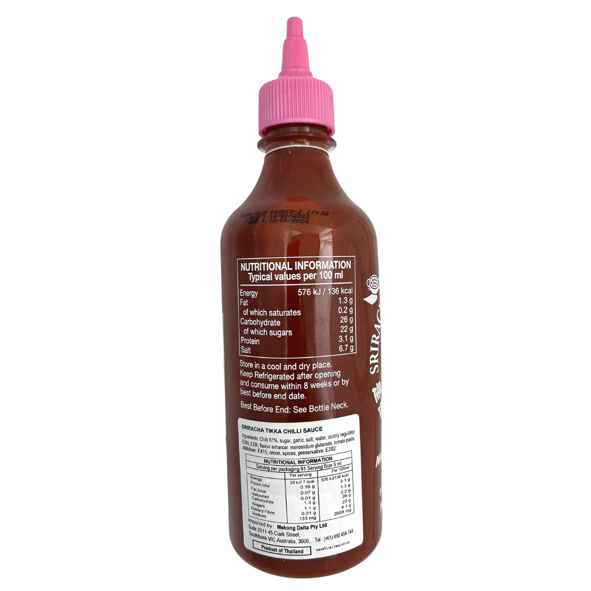 Flying Goose Sriracha Tikka Hot Chilli Sauce 455ml - Back