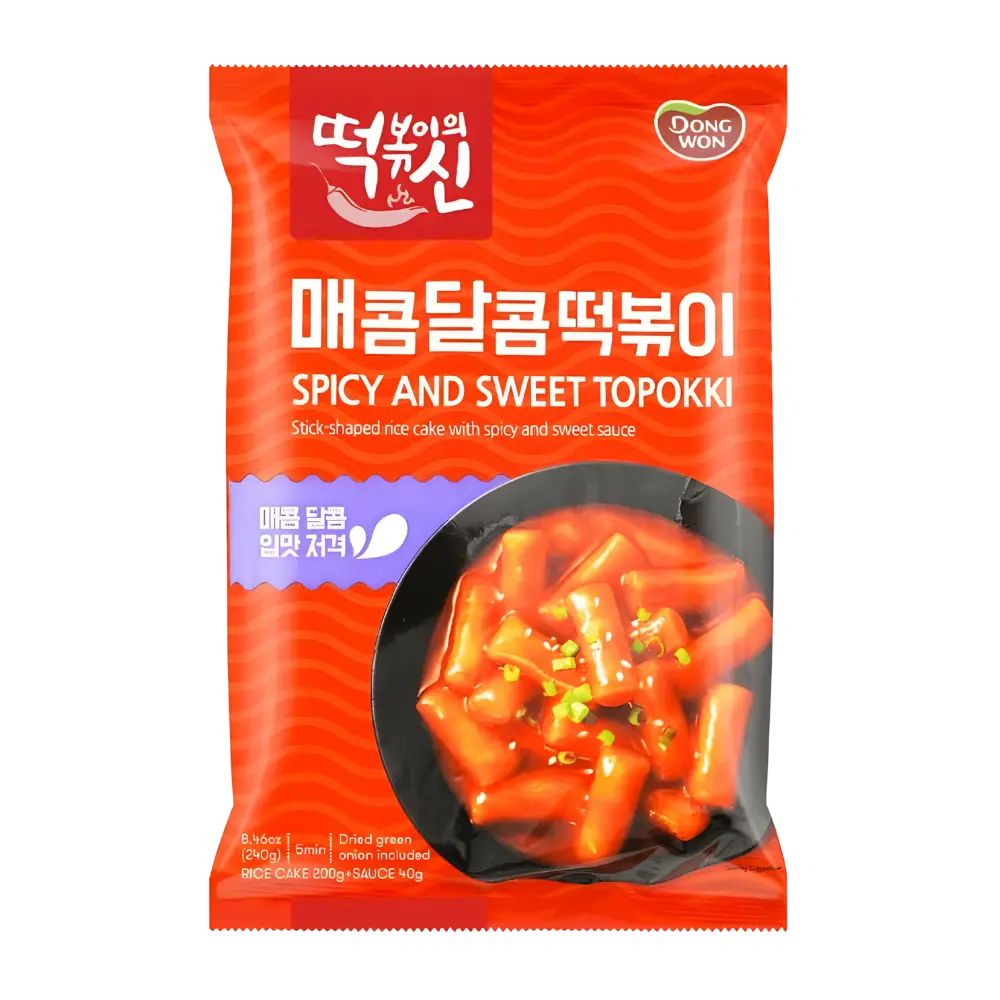 Kek Beras berbentuk Tongkat Dongwon dengan Topokki (Uncang) Pedas dan Manis 240g