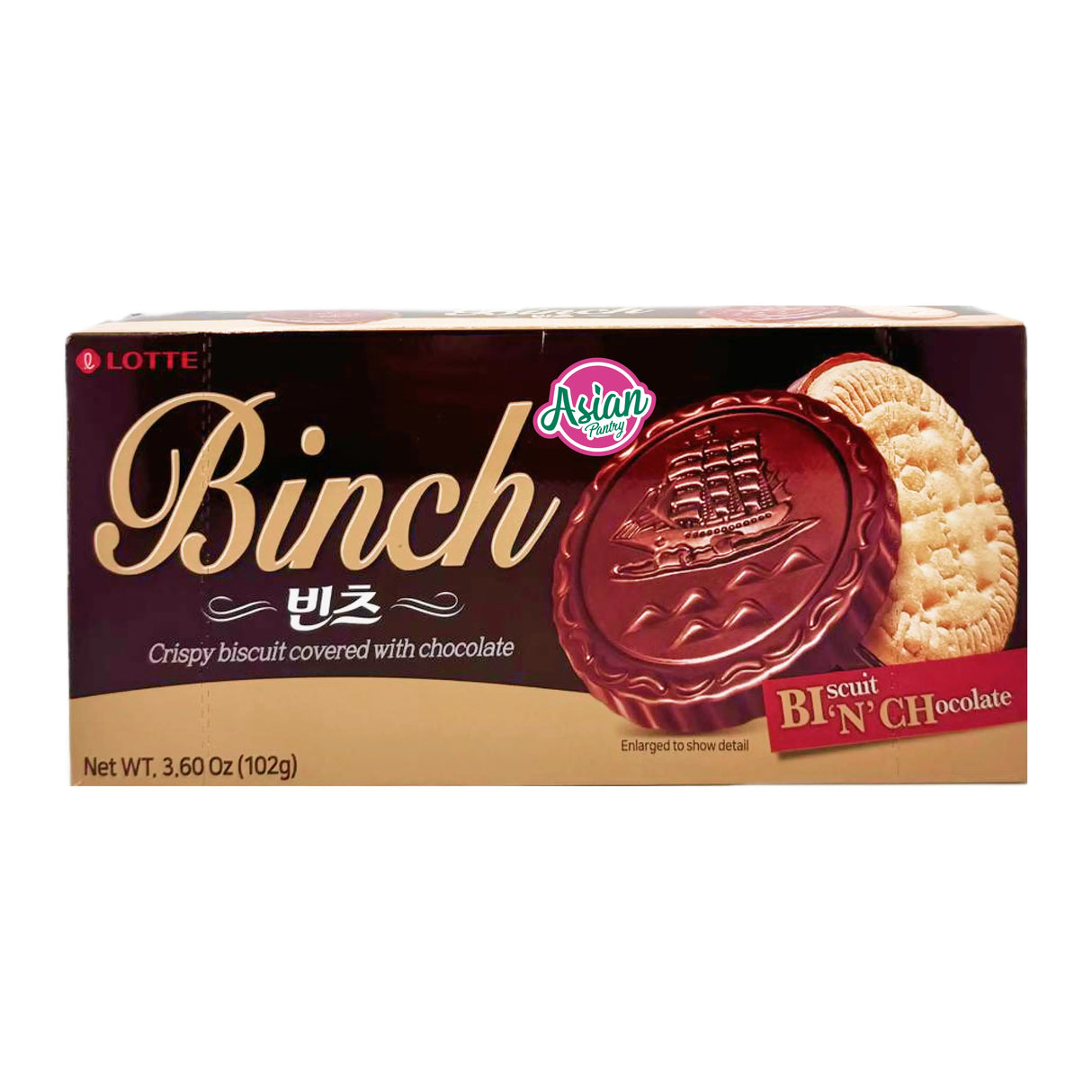 Lotte Binch Crispy Biscuit Covered with Chocolate 102g