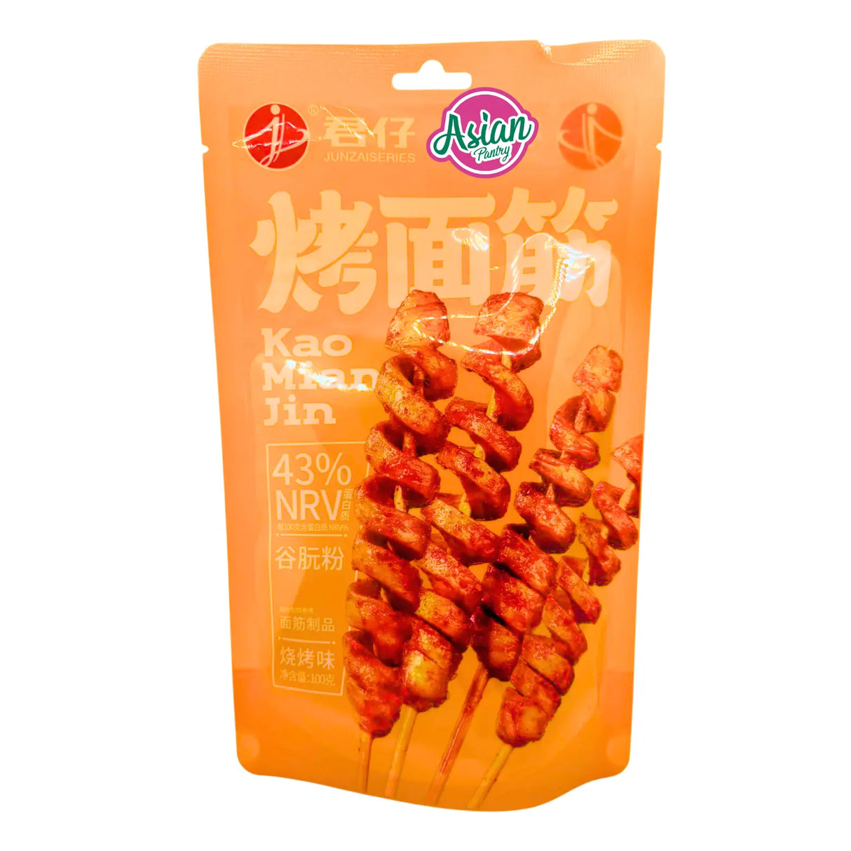 JunZai Kao Miao Jin Gluten Sticks BBQ Flavour 100g