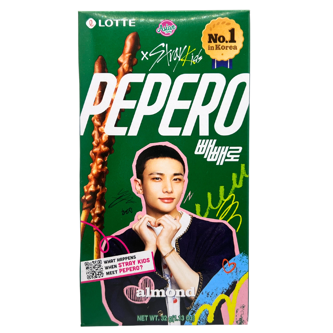 Lotte Pepero Stray Kids Almond 32g (Random Member: Lee Know, Hyunjin, I.N or Changbin) - Image 3