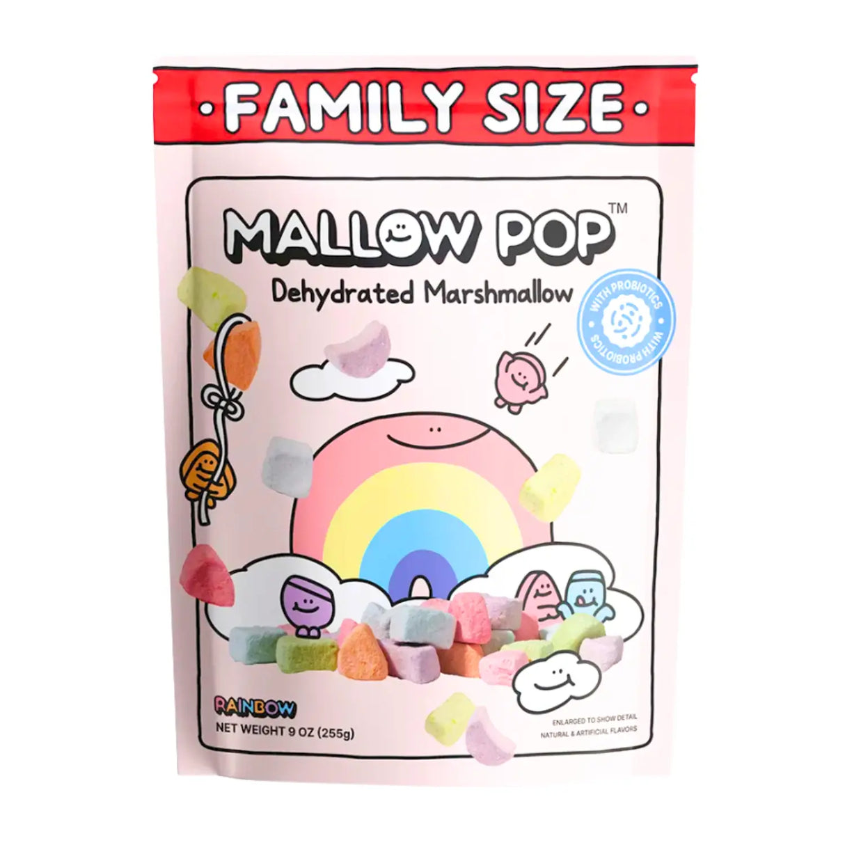 Mallow Pop Rainbow Dehydrated Marshmallows with Probiotics Family Size 255g