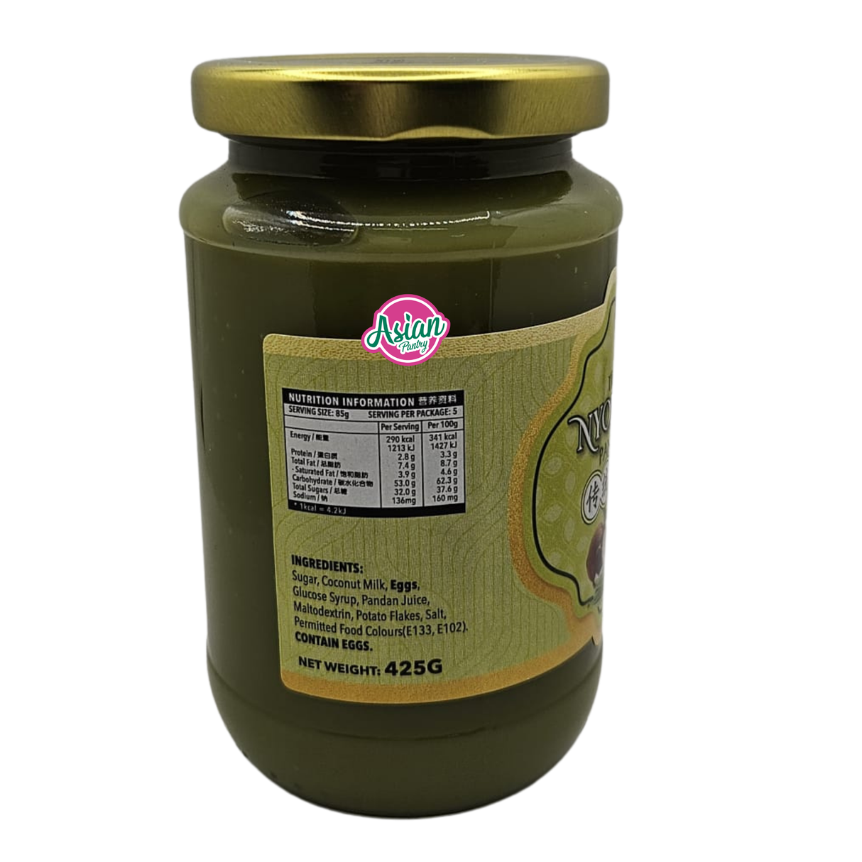 Delyco Traditional Nyonya Kaya (Pandan Kaya) 425g - Back