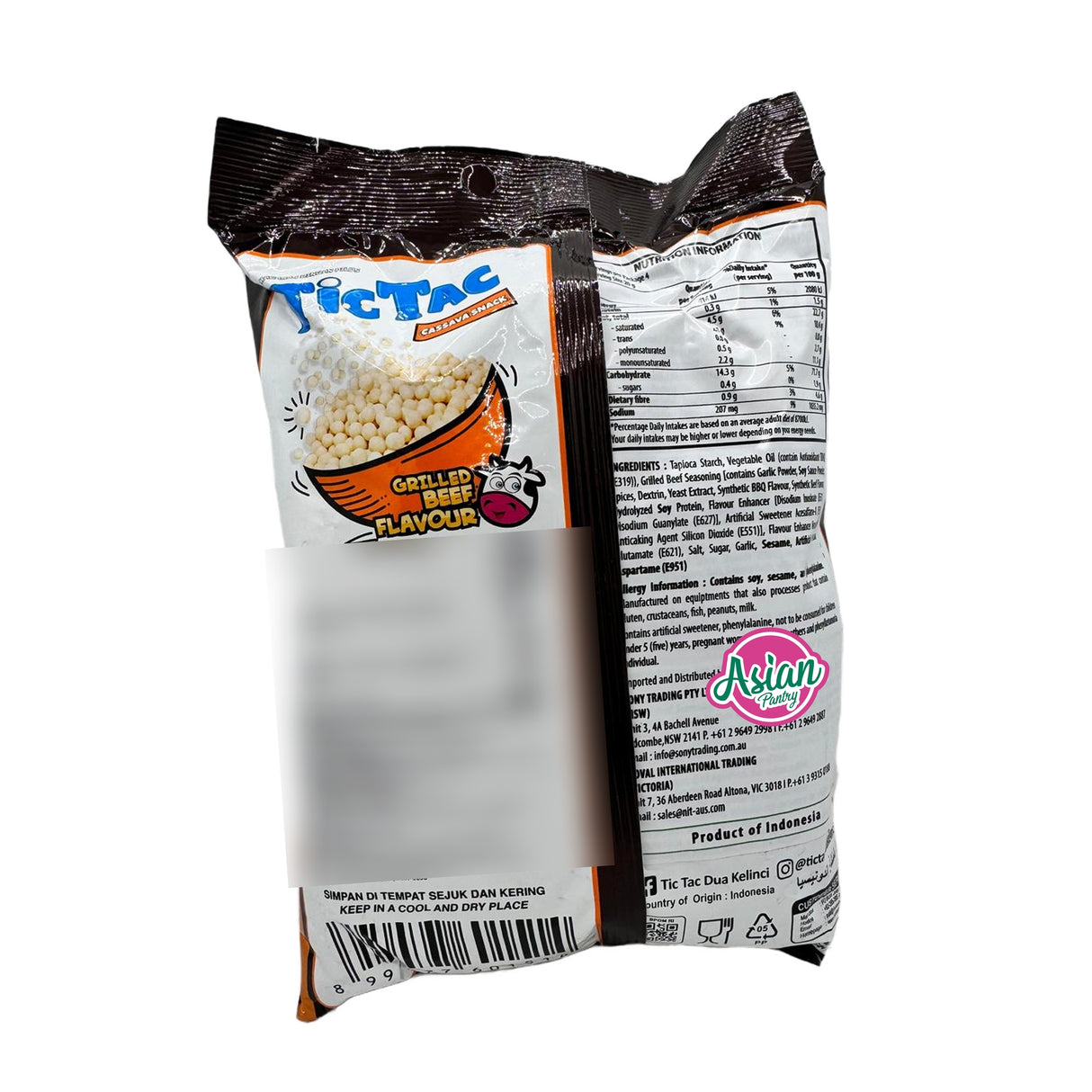 Dua Kelinci Tic Tac Cassava Snack Grilled Beef Flavour 80g