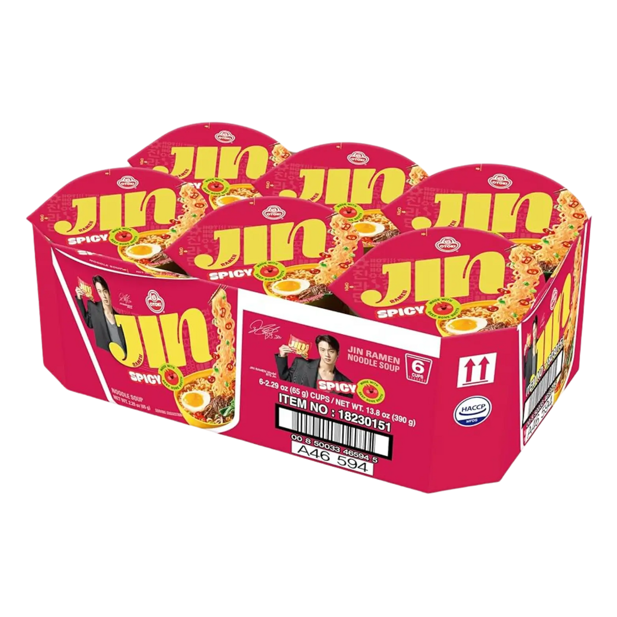 Ottogi Jin Spicy BTS Jin Version Ramen Cup (6 Pack) 390g
