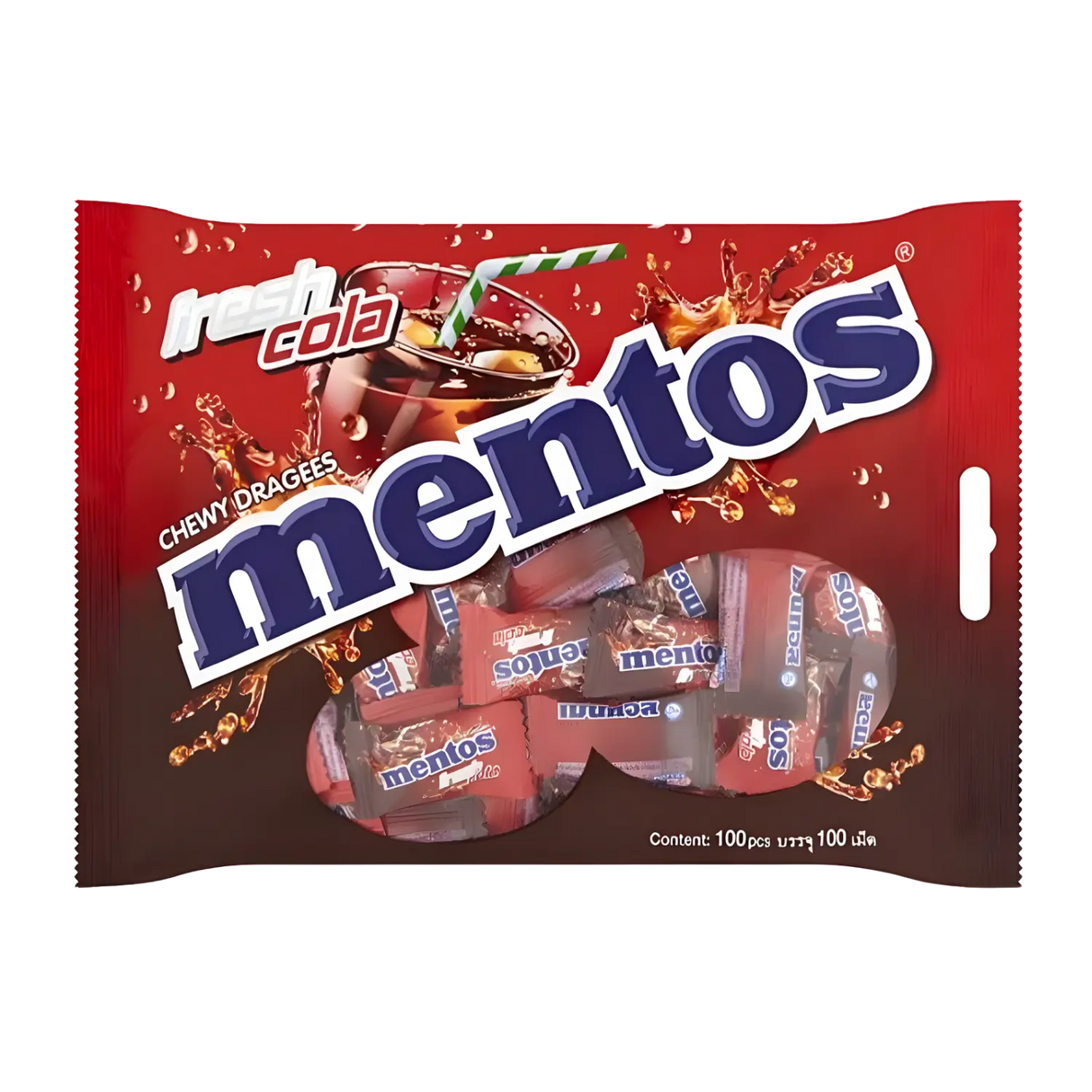 Gula-gula Chewy Berperisa Mentos Cola 100pcs