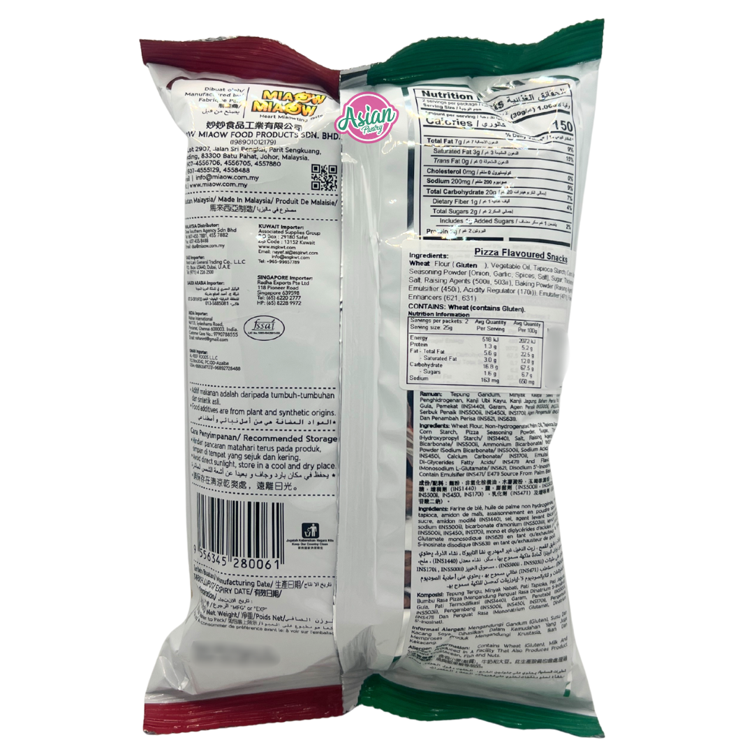 Miaow Miaow Crackers Pizza Flavour 50g - Back