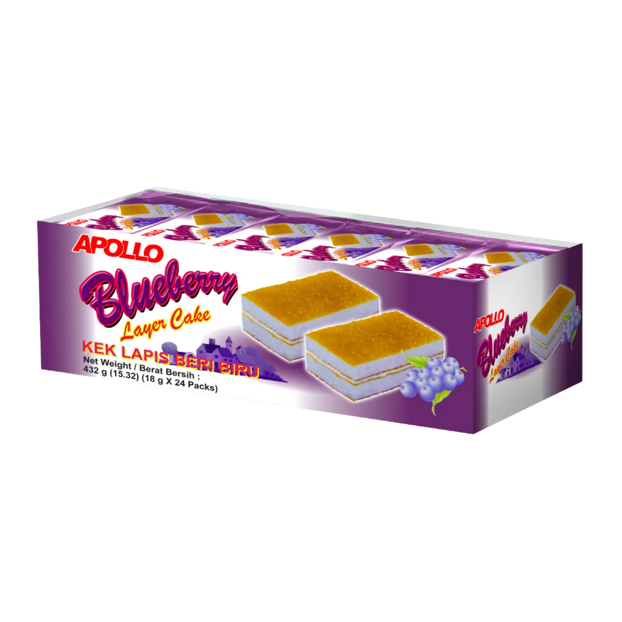 Apollo Blueberry Layer Cake 24pk 432g