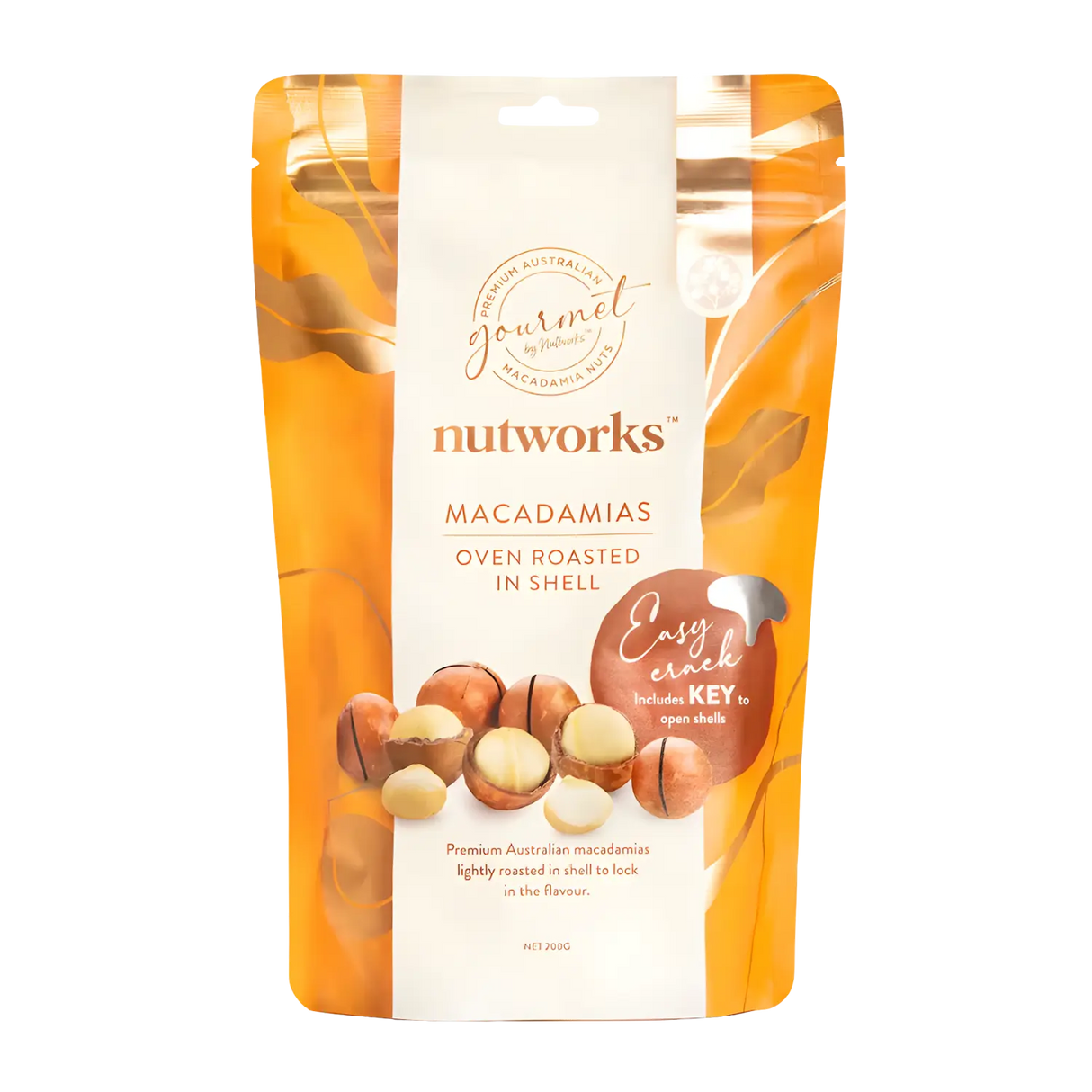 Ketuhar Macadamias Nutworks Dipanggang dalam Shell 200g