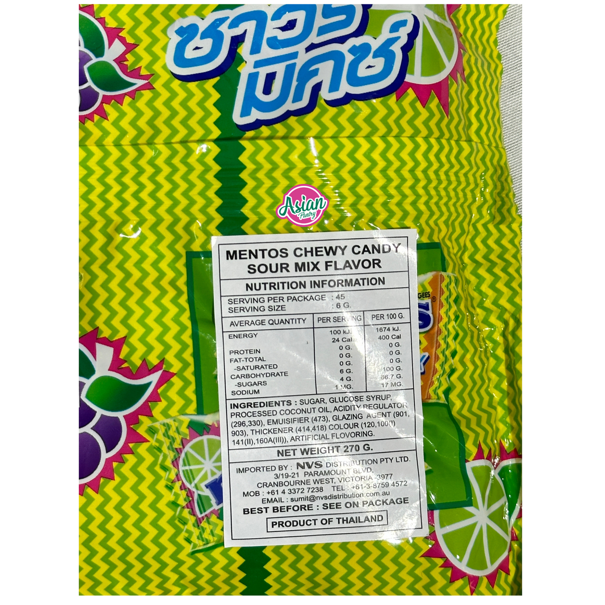 Mentos  Sour Mix Chewy Candy  100pcs 270g