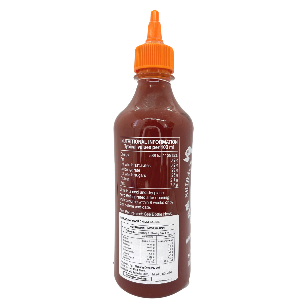 Flying Goose Sriracha Yuzu Chilli Sauce 455ml - Back
