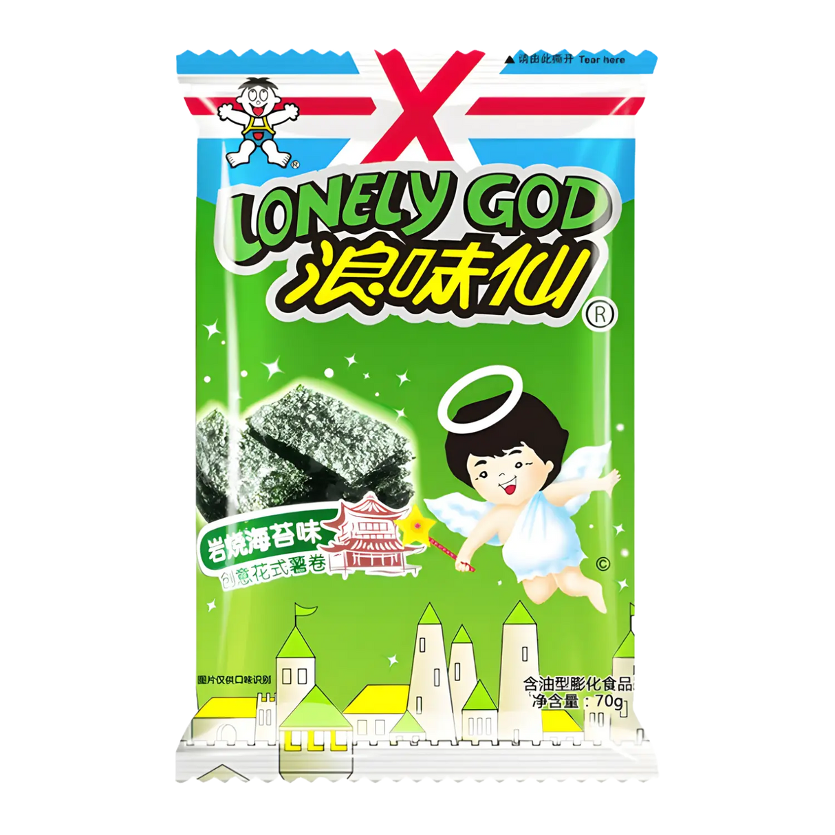 Want Want Lonely God Creative Fancy Potato Rolls Roasted Seaweed Flavour 70g