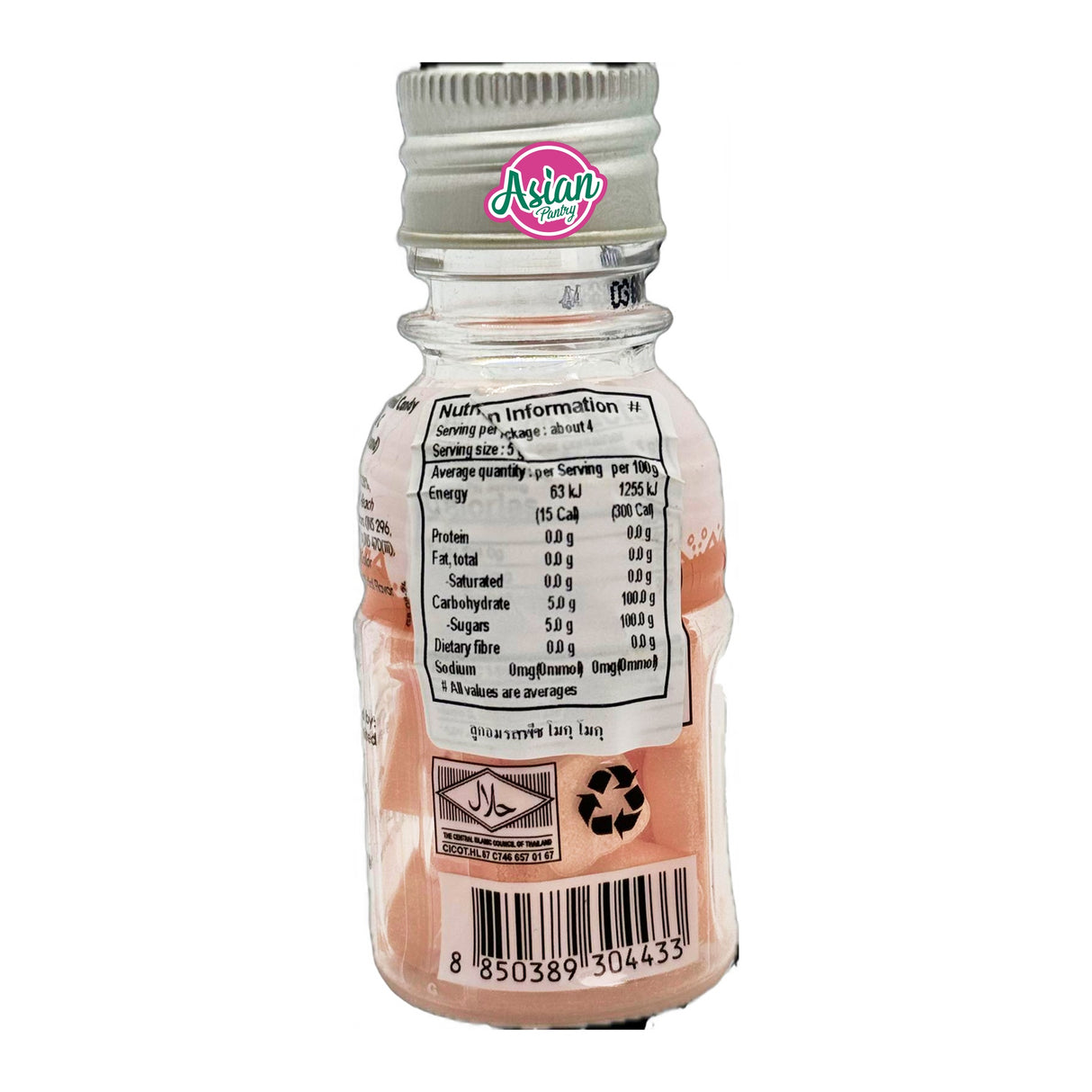 Mogu Mogu Peach Candy (Sugar Free) 20g