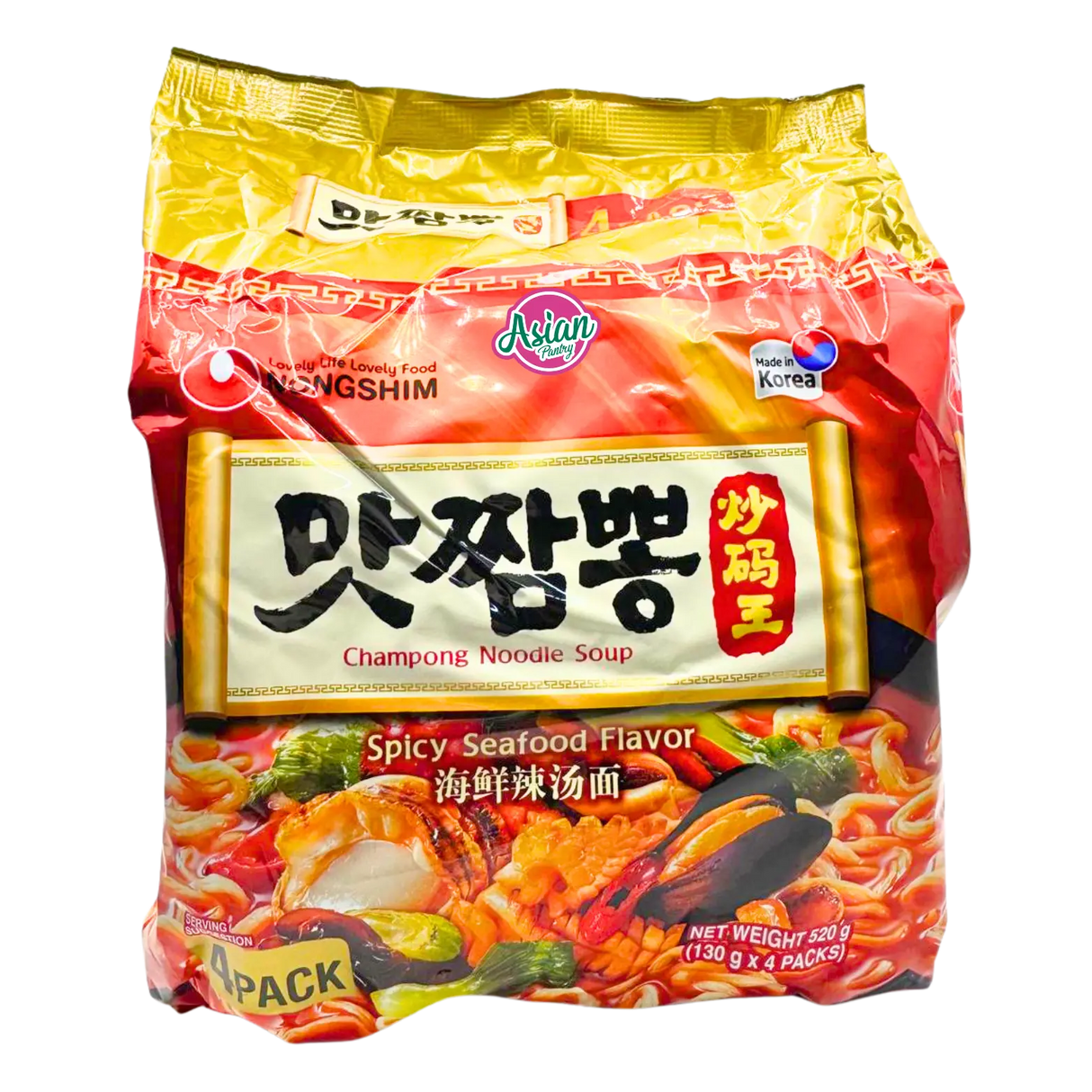 Nongshim Champong Noodle Soup (Spicy Seafood Flavour) 130g