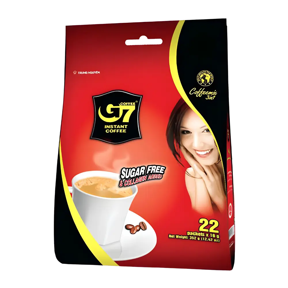 Trung Nguyen G7 Instant Coffee Sugar Free & Collagen Added (22 Sachets) 352g