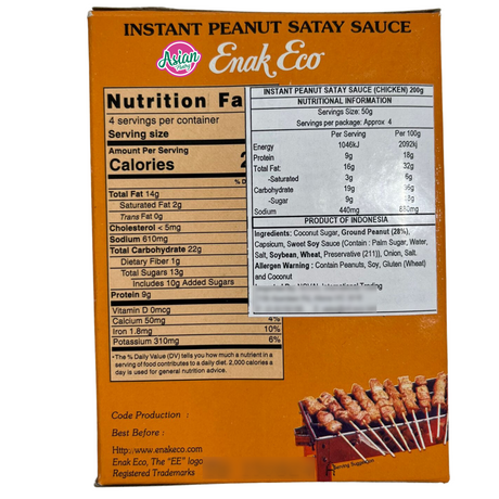 Enak Eco Bumbu Sate Instant Peanut Satay Sauce (Chicken) 185g