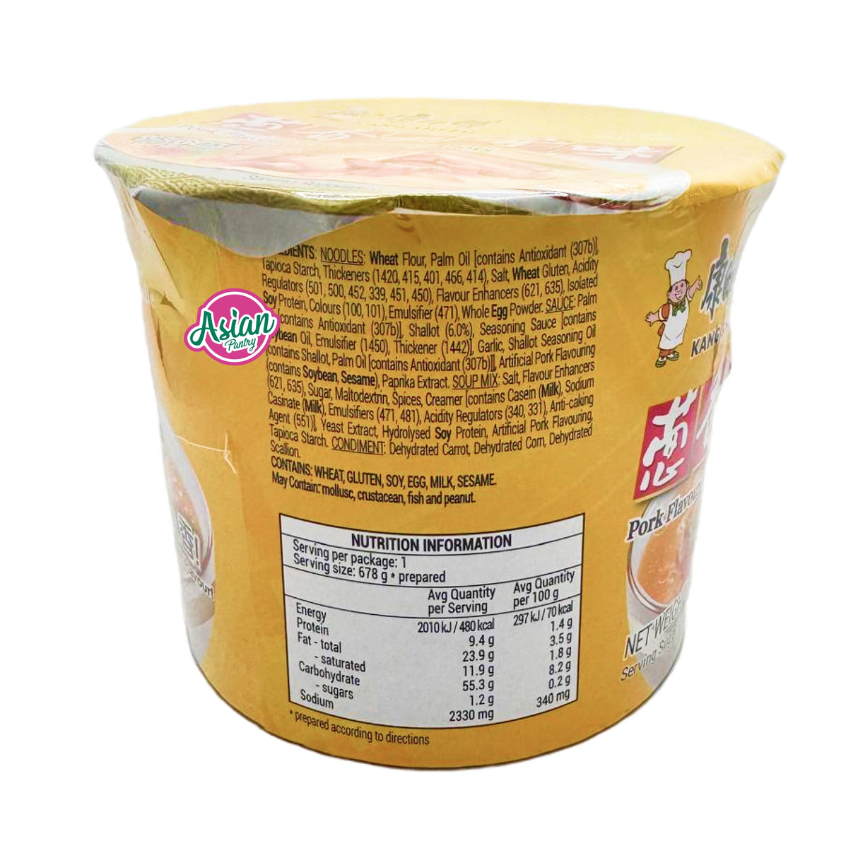 Kang Shi Fu Bowl Noodle Pork Shallot Flavour 110g